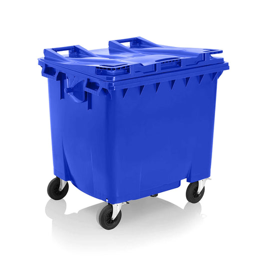 Express Wheelie Bin 1100L Litre Blue Large Business Biffa Waste Rubbish Recycle