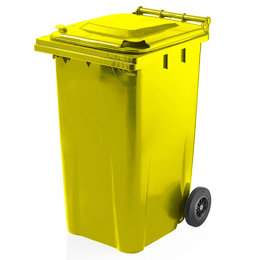 Express Wheelie Bin 240L Litre Yellow Small Medium Large Council Replacement Chemical Hazardous Waste Rubbish Recycle