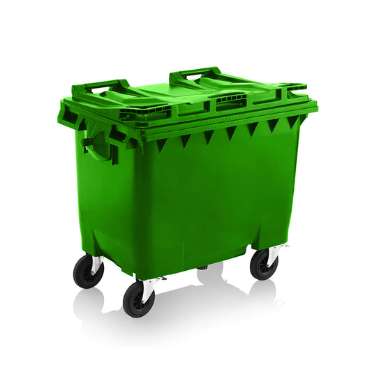 Express Wheelie Bin 660L Litre Green Large Business Commercial Outdoor Waste Biffa Skip Rubbish Recycle