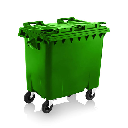 Express Wheelie Bin 770L Litre Green Large Business Commercial Biffa Outdoor Waste Skip Rubbish Recycle