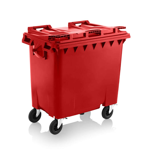 Express Wheelie Bin 770L Litre Red Large Business Commercial Biffa Outdoor Waste Skip Rubbish Recycle